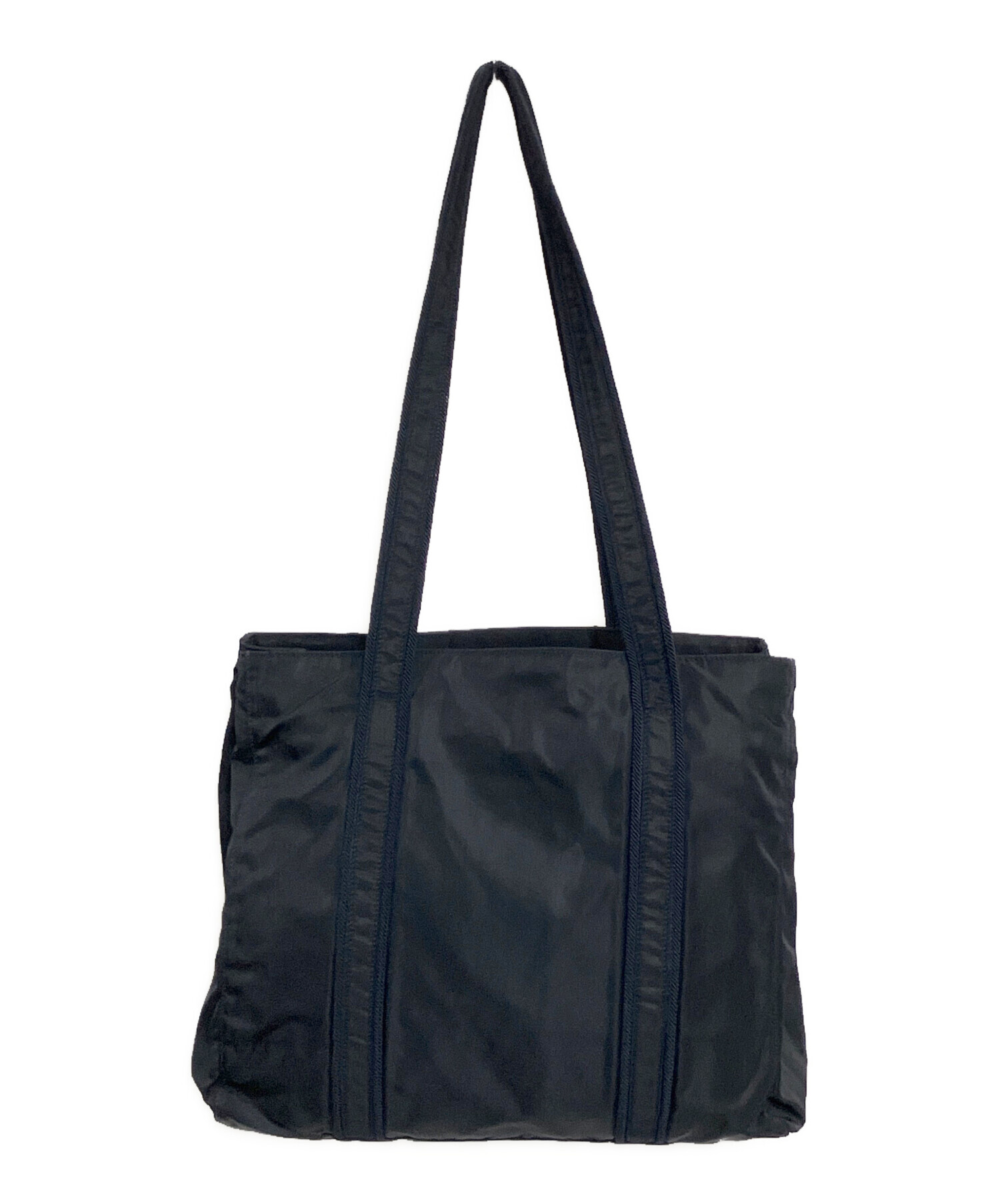 PRADA プラダ ナイロン トートバッグ ブラック 黒 白タグ15 中古・古着通販】PRADA (プラダ) ナイロントートバッグ ブラック