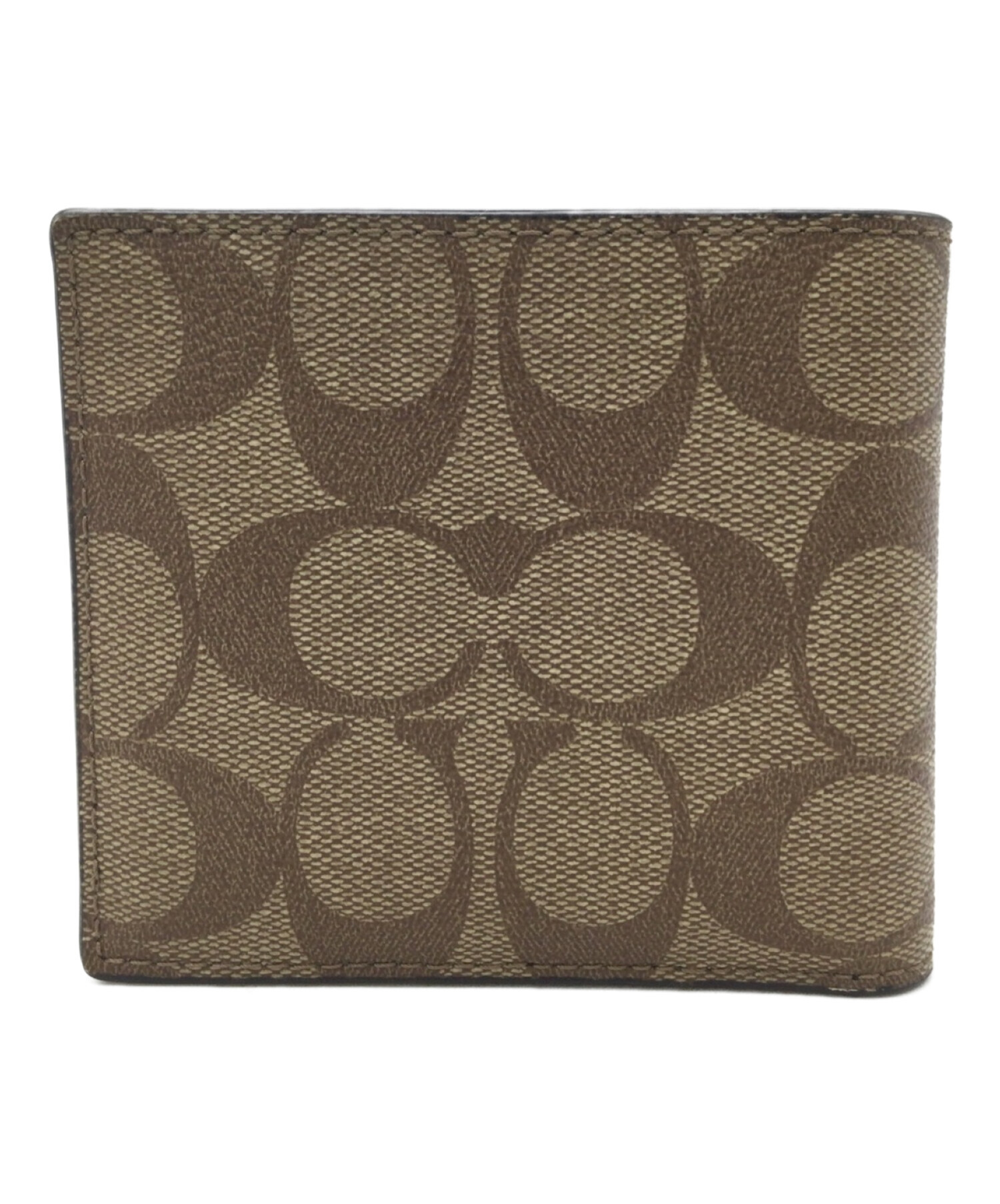 【新品未使用品】COACH　二つ折り財布　シグネチャーブラウン 中古・古着通販】COACH (コーチ) シグネチャー 2つ折り財布