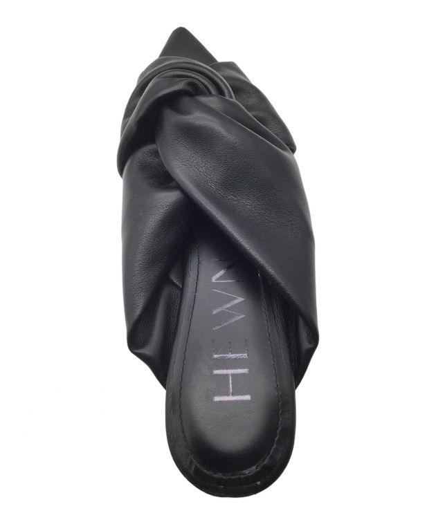 中古・古着通販】HEWN (ヒューン) レザーリボンサンダル ブラック