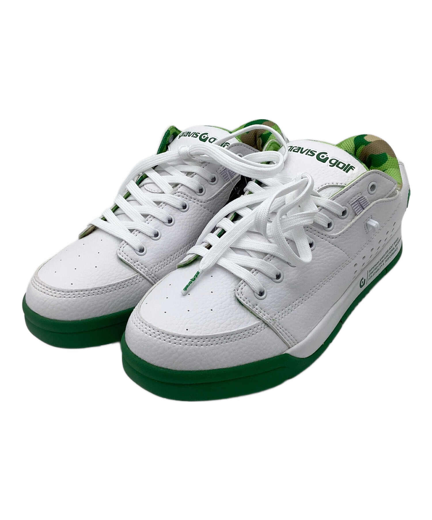 gravis golf スニーカー ホワイト/グリーン gravis golf ゴルフ