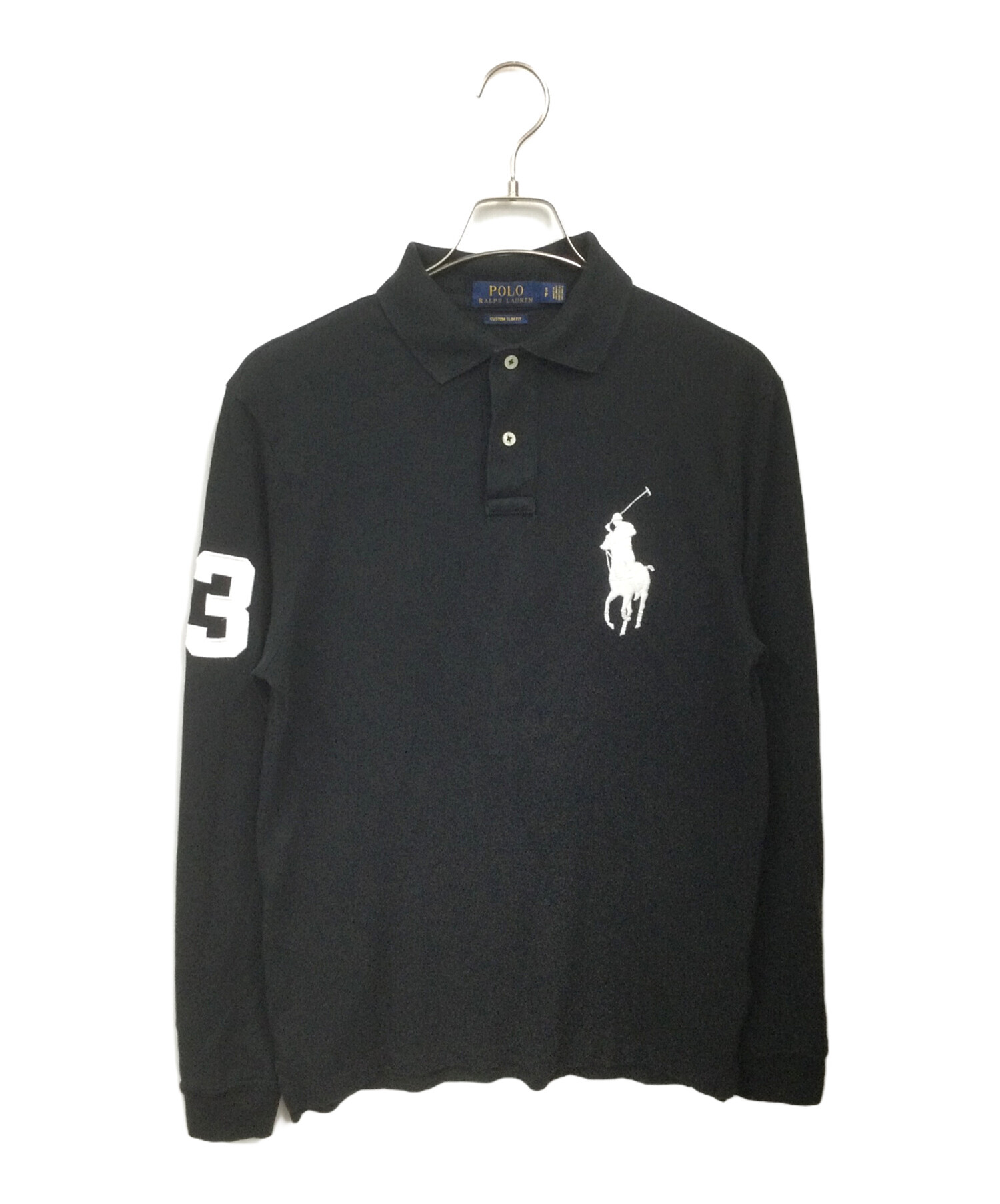 ポロ・ラルフ・ローレン ビックポニー 黒 長袖ポロシャツ y2k ピチt 中古・古着通販】POLO RALPH LAUREN (ポロ・ラルフローレン
