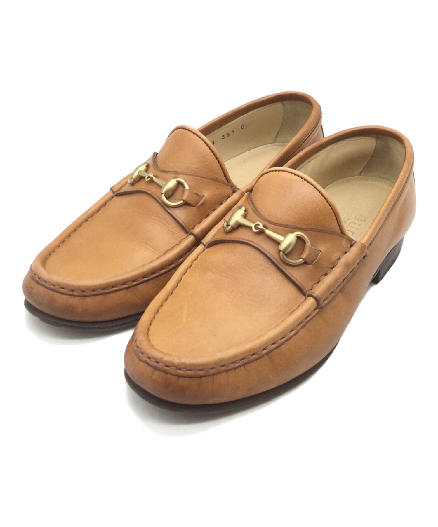 中古・古着通販】GUCCI (グッチ) ホースビットローファー ブラウン