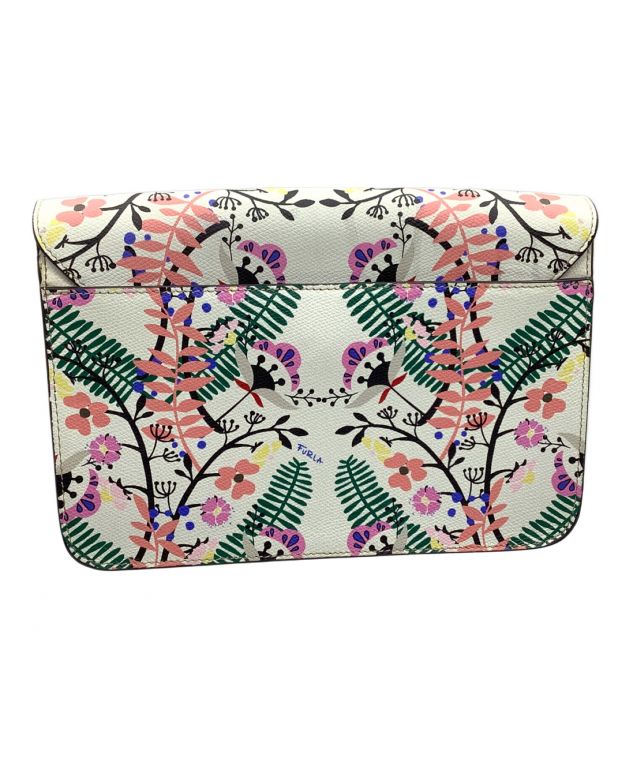 FURLA フルラ メトロポリス ショルダーバッグ 花柄 チェーン 中古・古着通販】FURLA (フルラ) メトロポリス チェーンショルダー