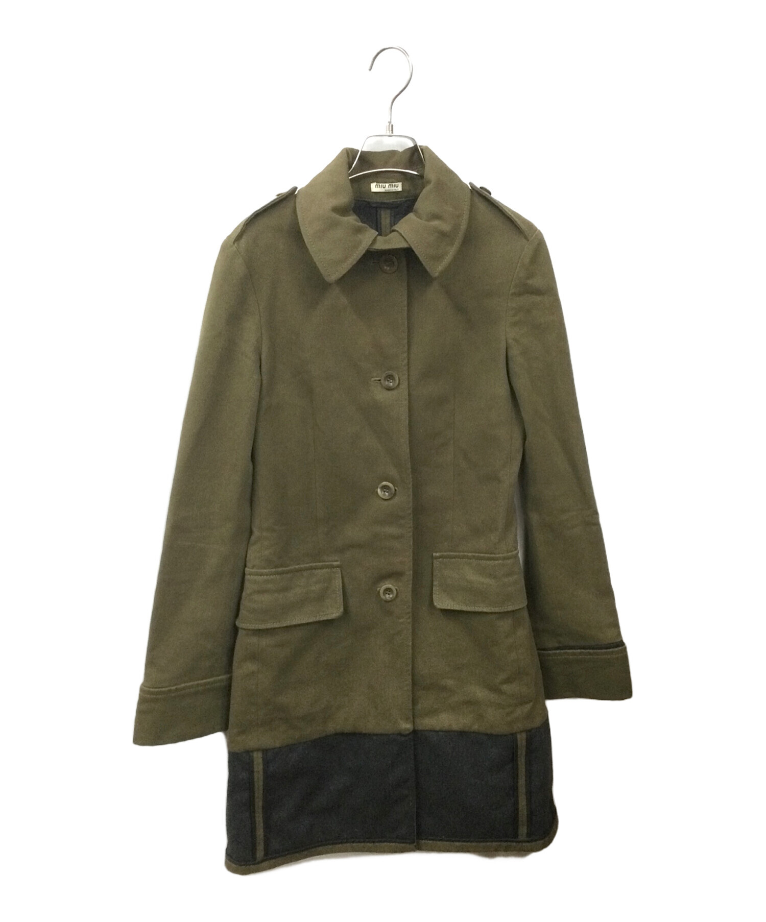 miumiuカシミヤ混コート ミュウミュウ ダブル カシミヤ混 ステンカラー