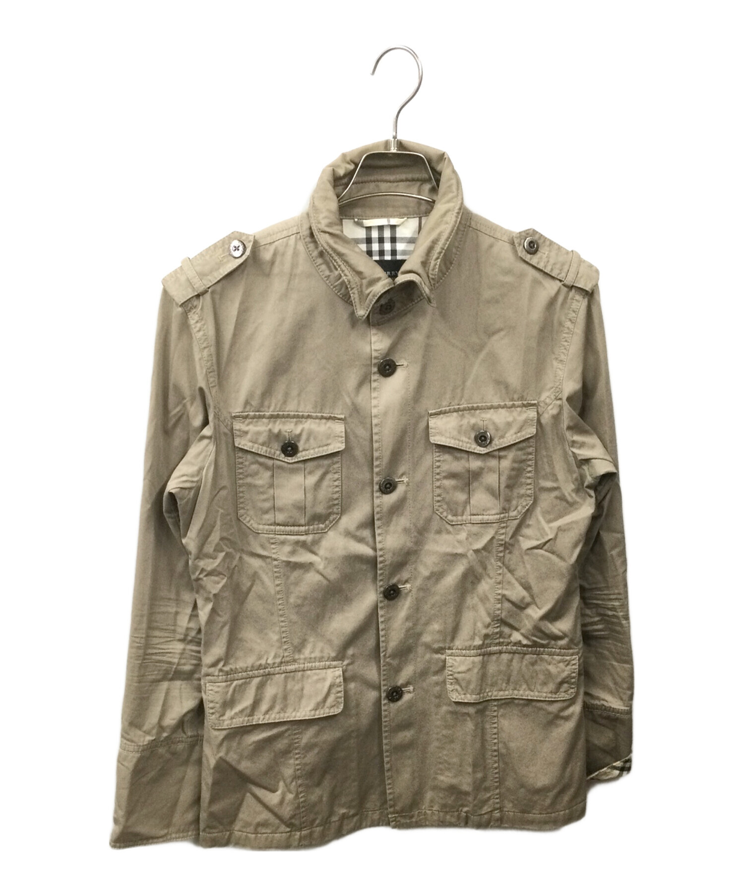 【ダメージ加工】 BURBERRY BLACK LABEL ミリタリージャケット BURBERRY、バーバリーブラックレーベル、ミリタリーモチーフの