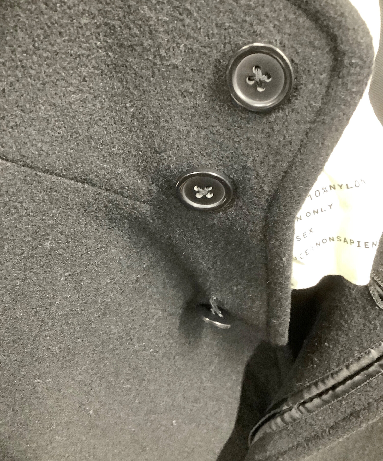 中古・古着通販】ONE FIFTH (ワンフィフス) ウールコート ブラック