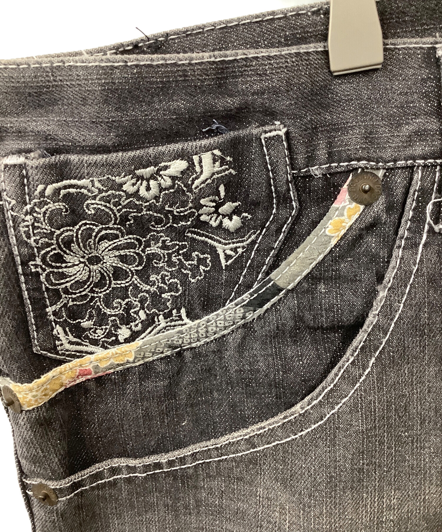 中古・古着通販】DOG TOWN (ドッグ タウン) ロゴ刺繍ハーフデニム