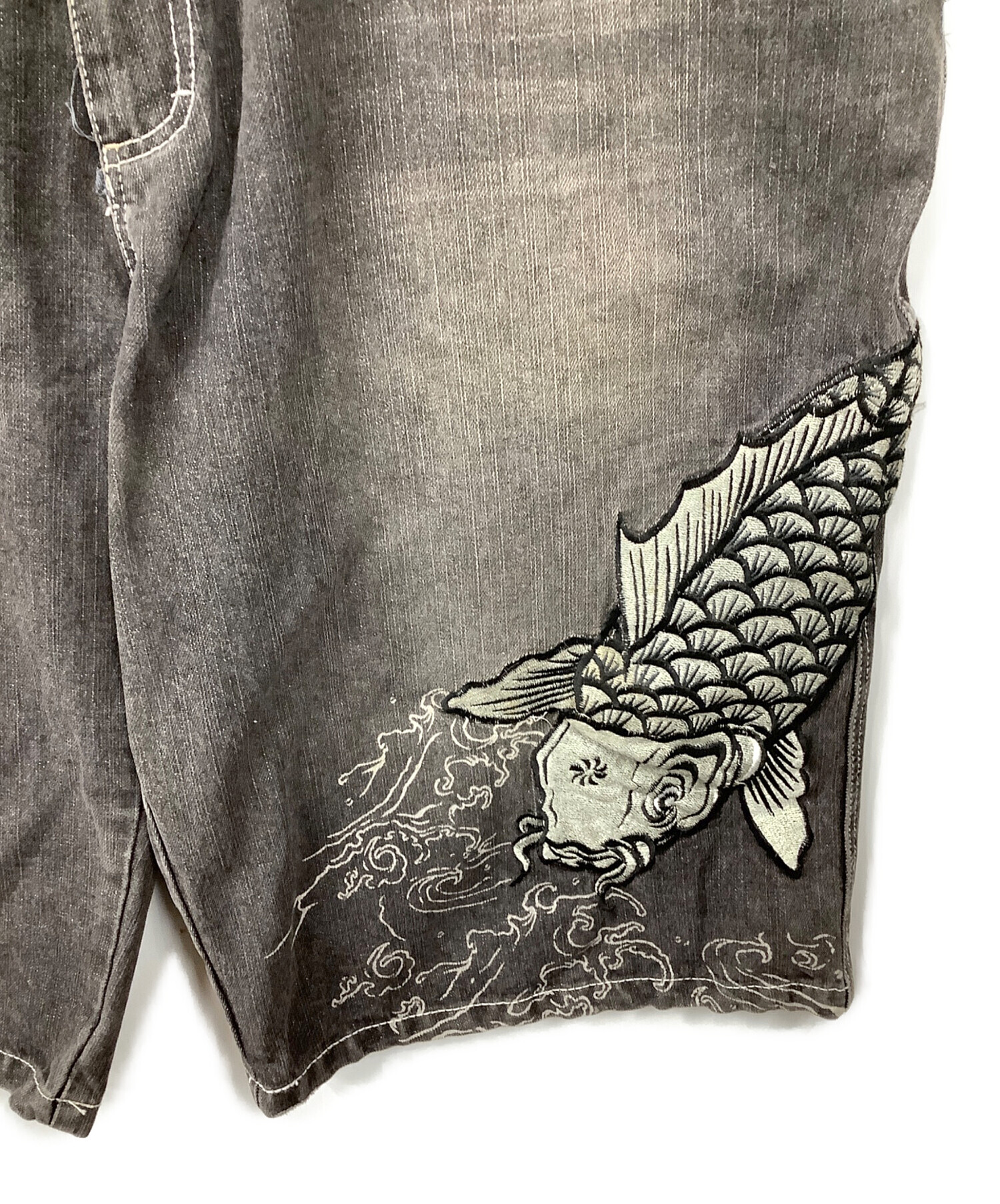 中古・古着通販】DOG TOWN (ドッグ タウン) ロゴ刺繍ハーフデニム