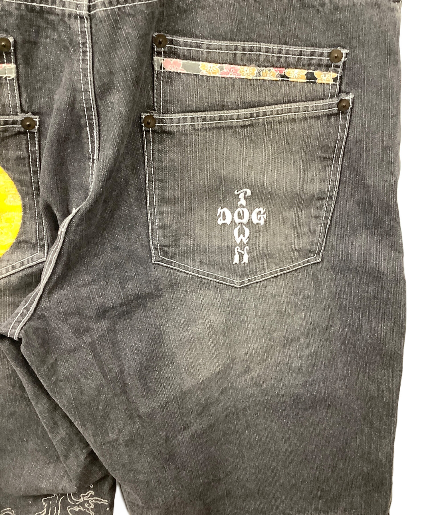 中古・古着通販】DOG TOWN (ドッグ タウン) ロゴ刺繍ハーフデニム