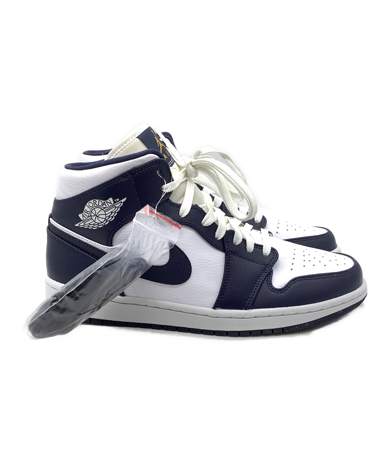 Nike Air Jordan 1 ネイビー/ホワイト/ブラック 中古・古着通販】NIKE (ナイキ) Air Jordan 1 Mid White Metallic Gold