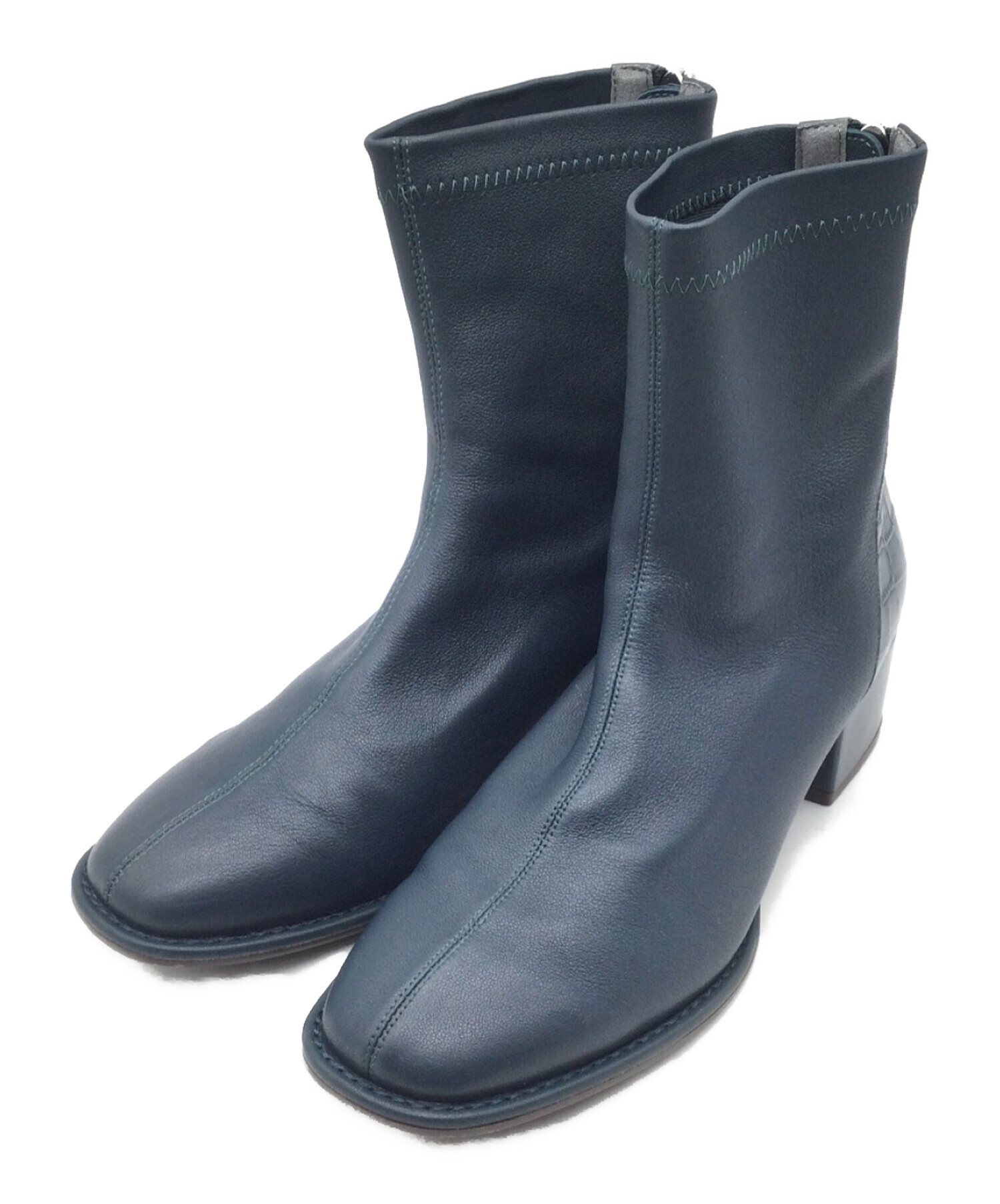 HIMIKO　型押しコンビストレッチブーツ　25cm HIMIKO ブーツ 「HIMIKO」「撥水」型押しコンビストレッチブーツ