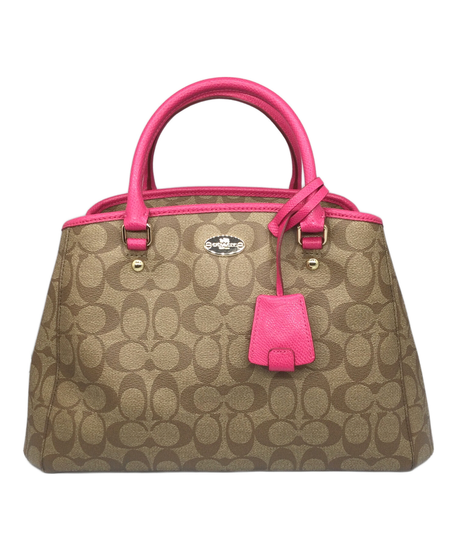 中古・古着通販】COACH (コーチ) 2WAYバッグ シグネチャー ベージュ 