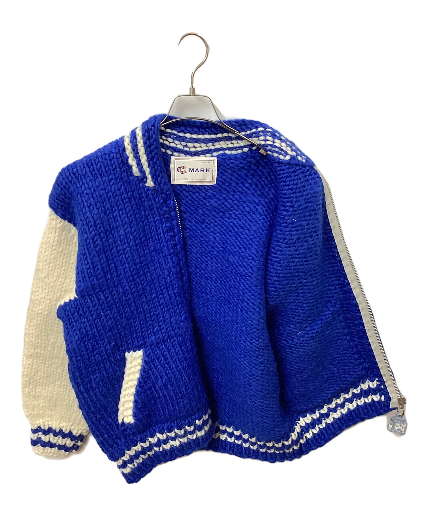 中古・古着通販】MARK (マーク) カウチンニットカーディガン ブルー 