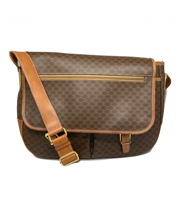 CELINE ショルダーバック　マカダムメッセンジャーバッグ 中古・古着通販】CELINE (セリーヌ) マカダム ショルダーバッグ