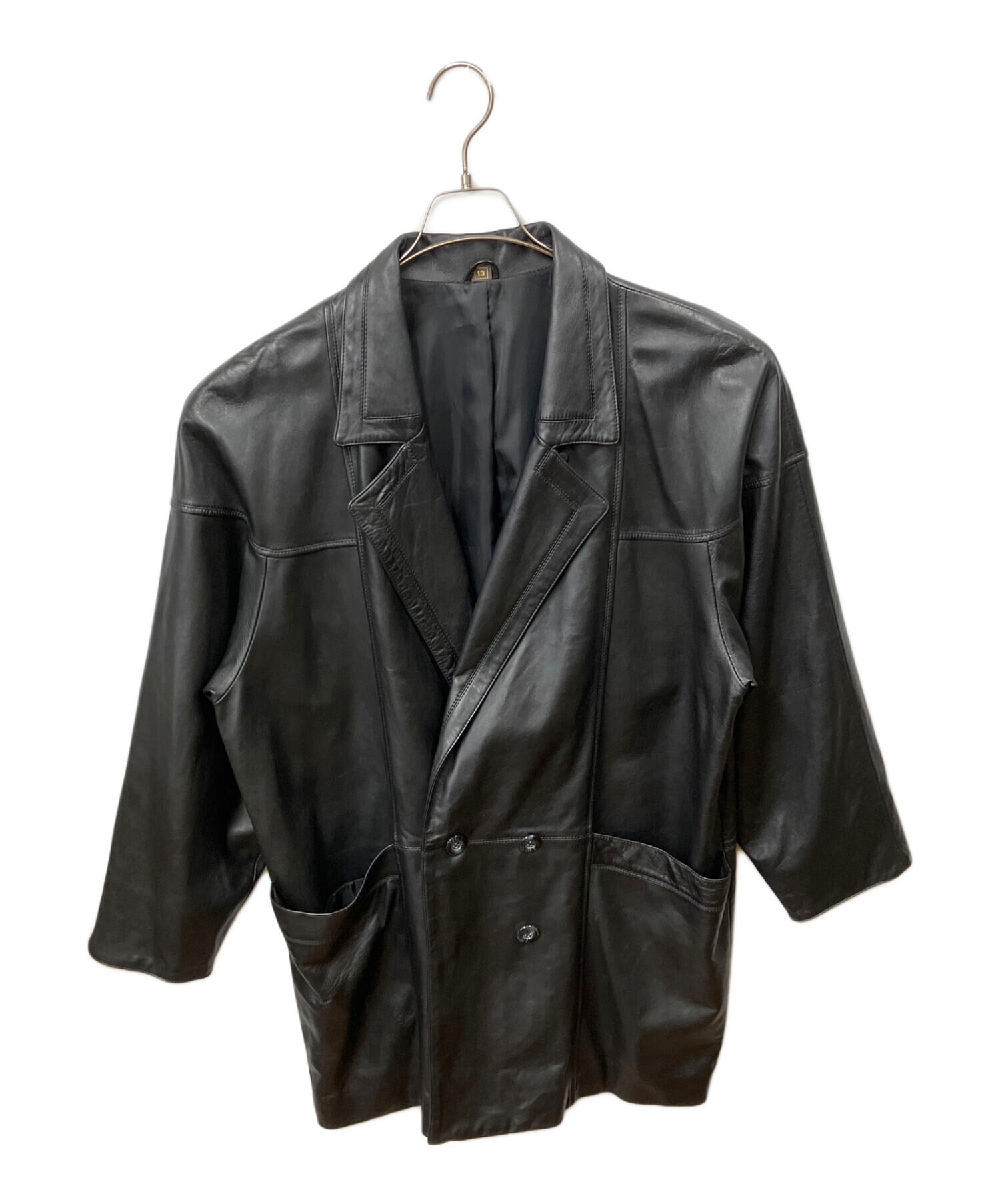 中古・古着通販】PANTINA (パティーナ) ラムスキンカーコート ブラック 