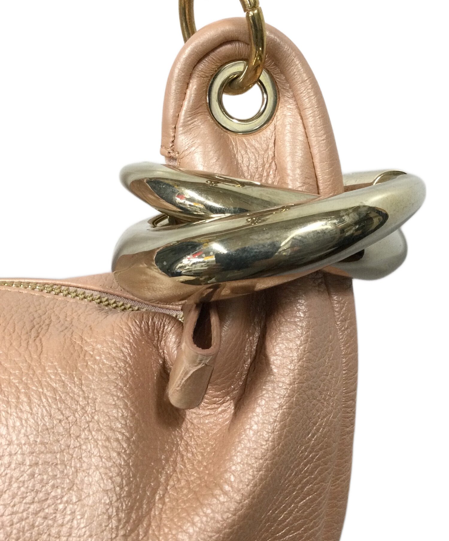 Jimmy Choo ベージュピンクショルダーバッグ 中古・古着通販】JIMMY CHOO (ジミーチュウ) ショルダーバッグ