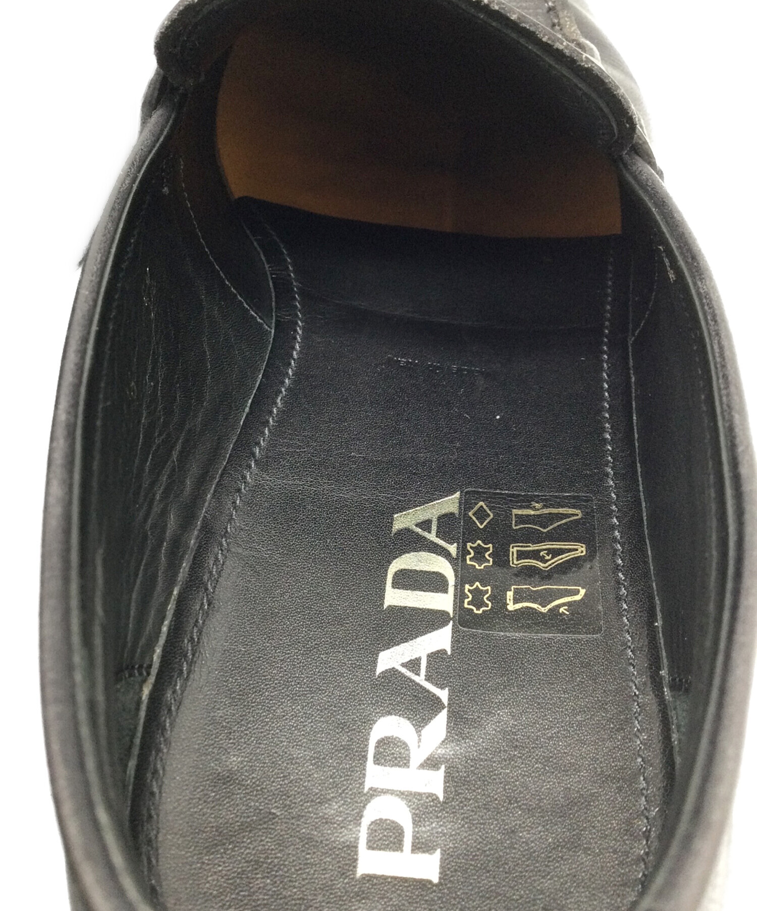 PRADA ローファー37.5(24.5cm) 中古・古着通販】PRADA (プラダ) コインローファー ブラック ブラック
