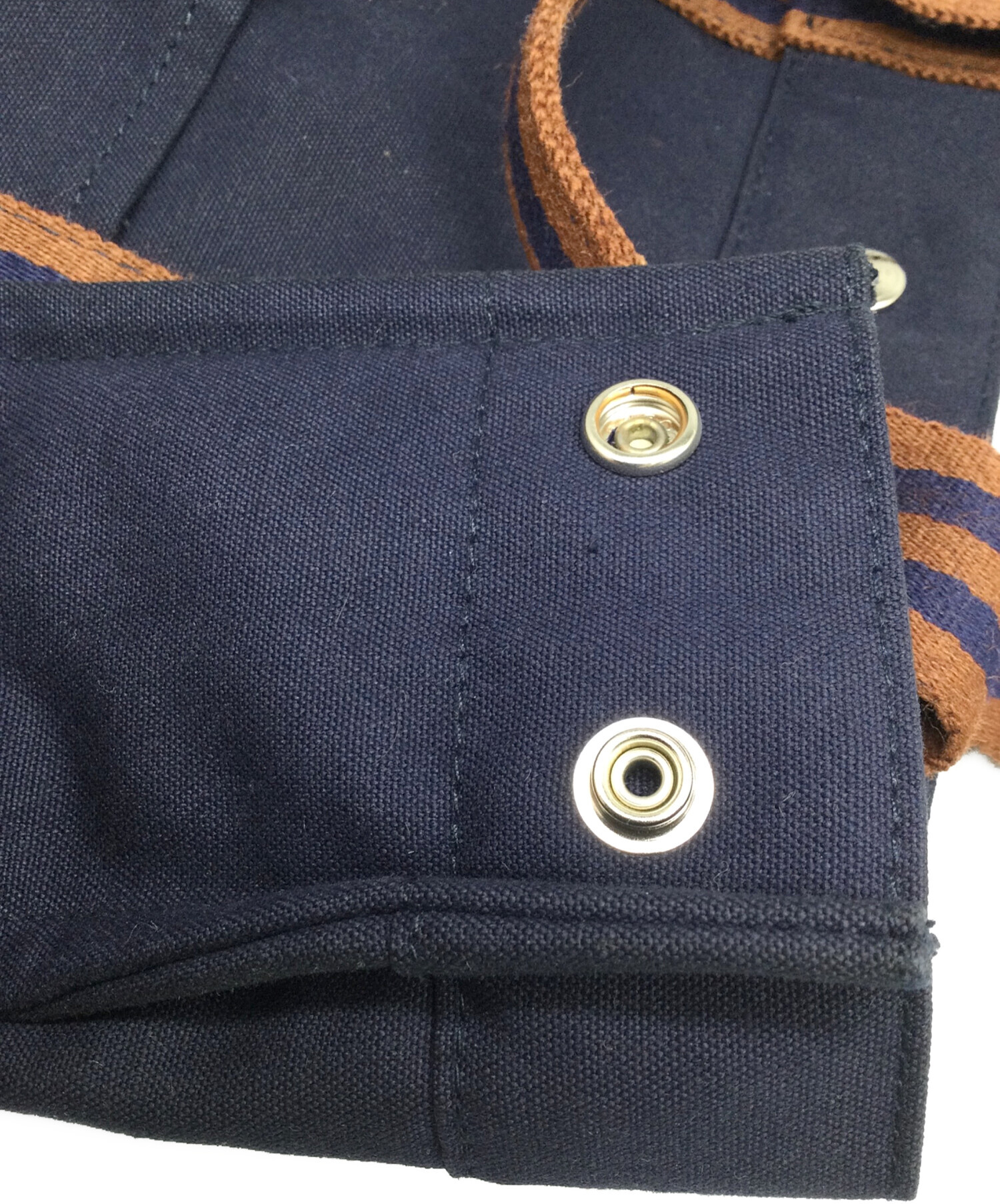 中古・古着通販】HERMES (エルメス) キャンバストートバッグ ネイビー