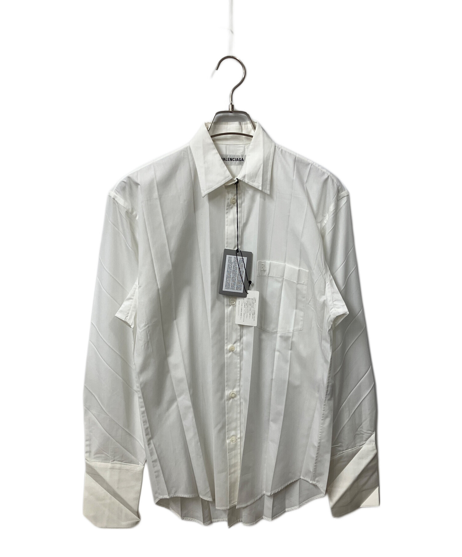本日限定価格　美品　バレンシアガ　プリーツシャツ 中古・古着通販】BALENCIAGA (バレンシアガ) ロゴ刺繍プリーツシャツ