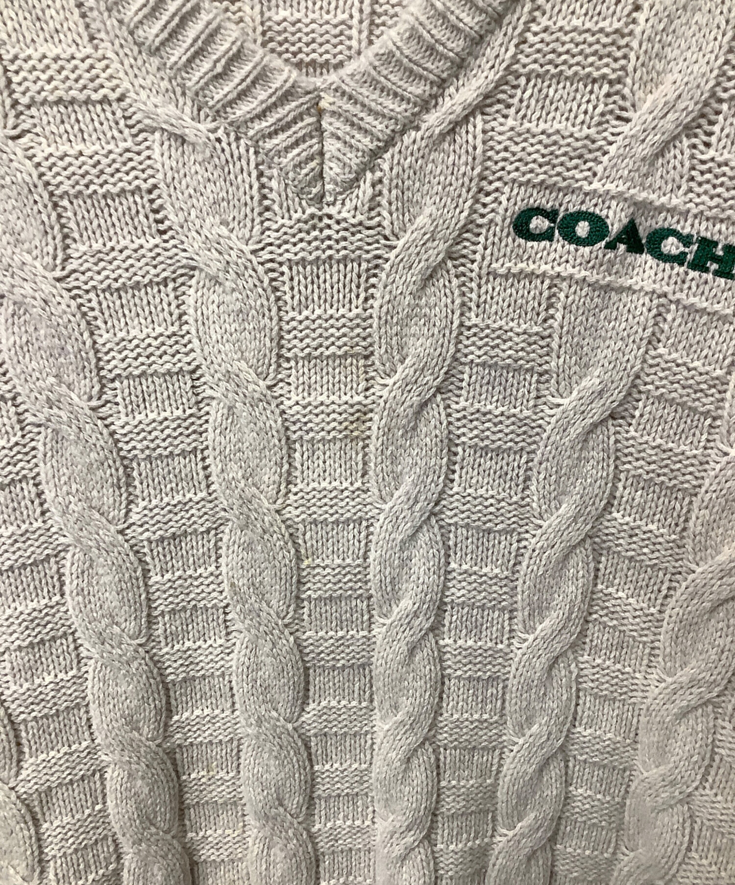中古・古着通販】COACH (コーチ) ケーブル ニット Vネック セーター 