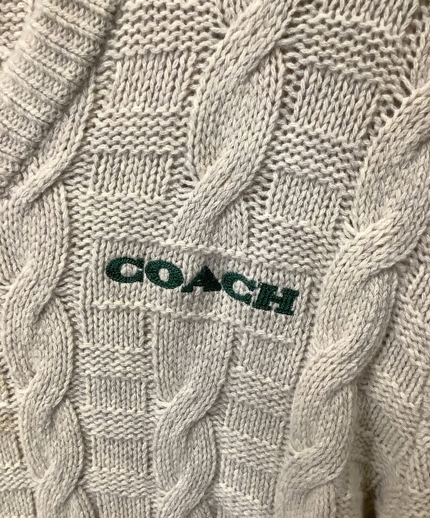 中古・古着通販】COACH (コーチ) ケーブル ニット Vネック セーター