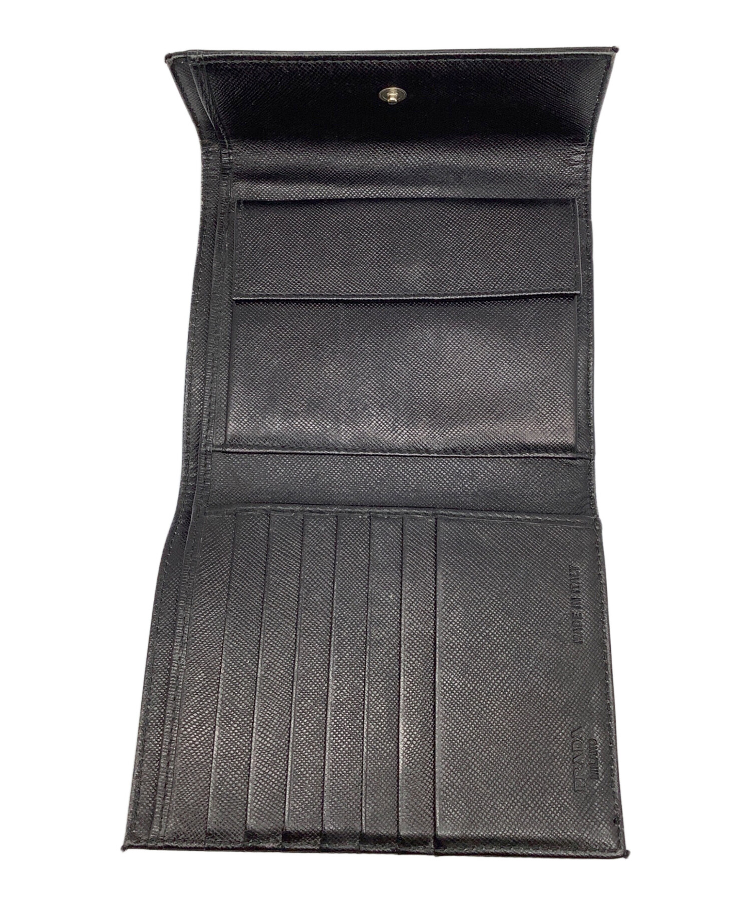 中古・古着通販】PRADA (プラダ) ナイロン 3つ折り財布 ブラック