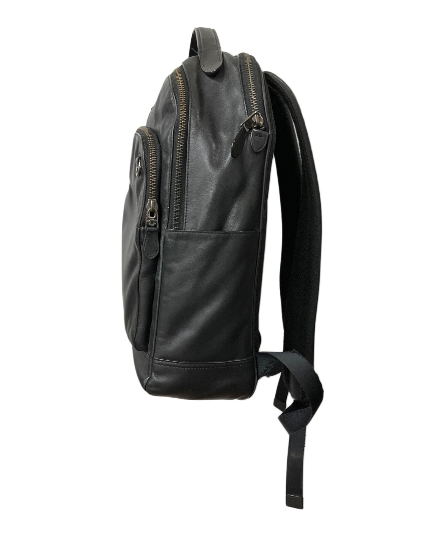 中古・古着通販】COACH (コーチ) グラハム レザーリュック ブラック