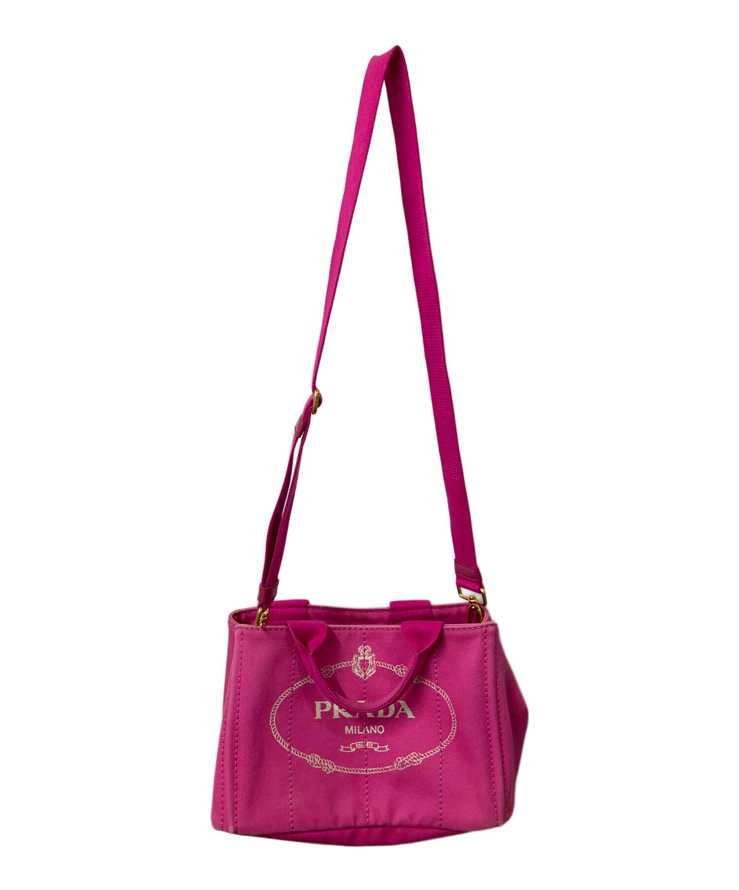 中古・古着通販】PRADA (プラダ) カナパM デニムトートバッグ ピンク