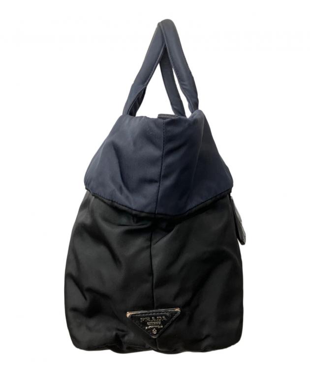 PRADA ナイロン ハンドバッグ 中古・古着通販】PRADA (プラダ) ナイロントートバッグ ブラック