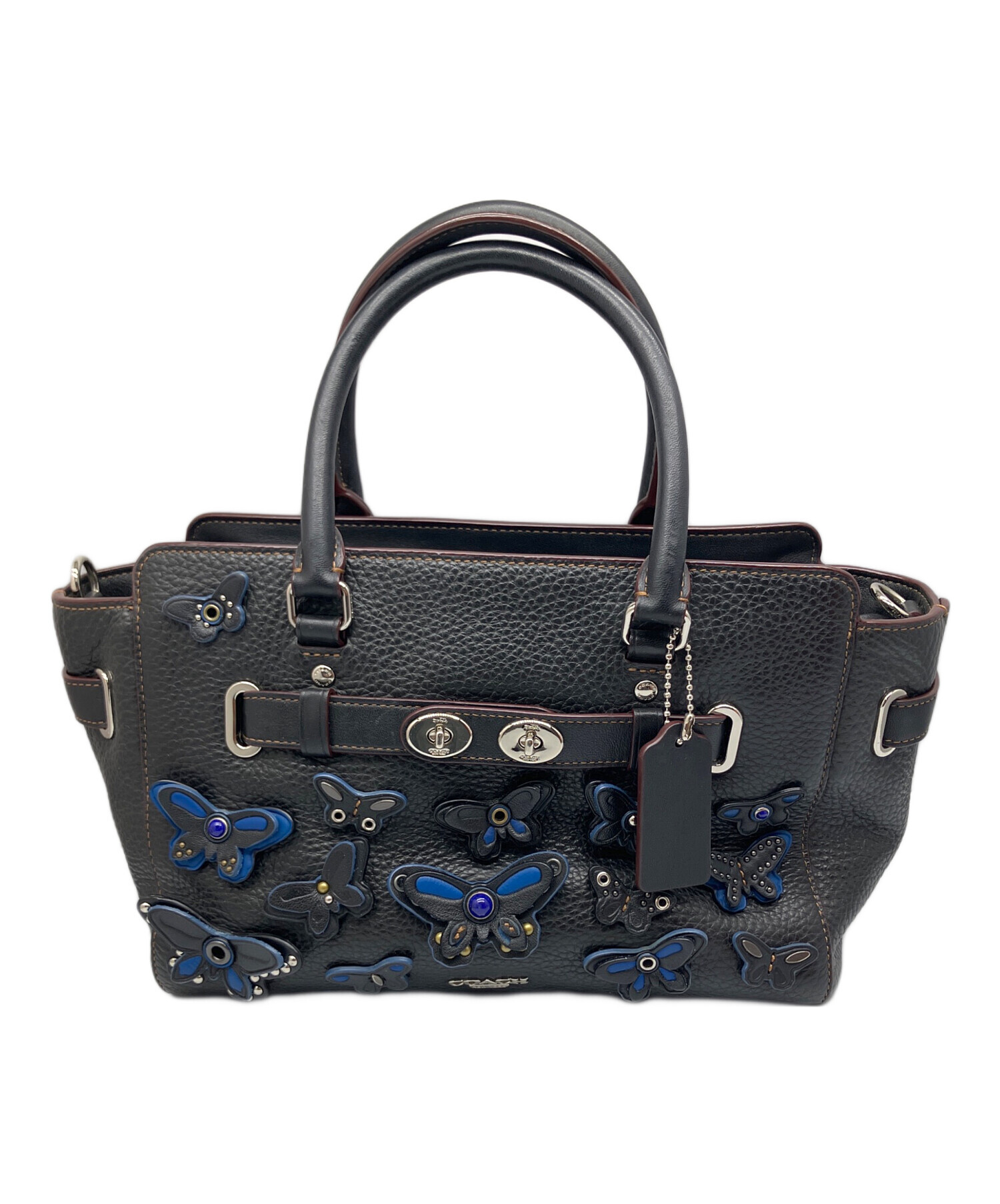 売れ筋値下げ COACH コーチ 2way レザー ブラック ハンドバッグ 