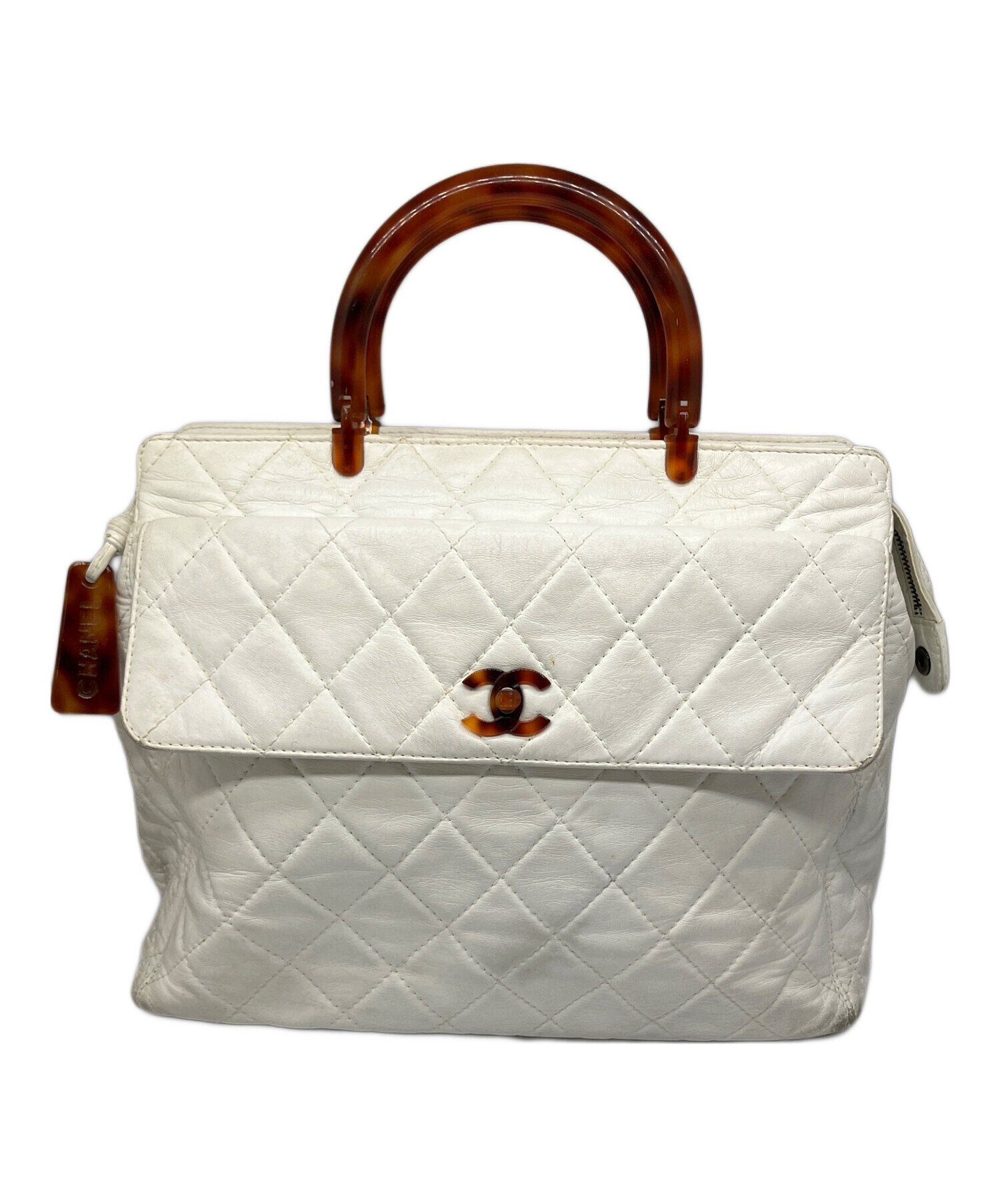 中古・古着通販】CHANEL (シャネル) マトラッセ ハンドバッグ ホワイト 