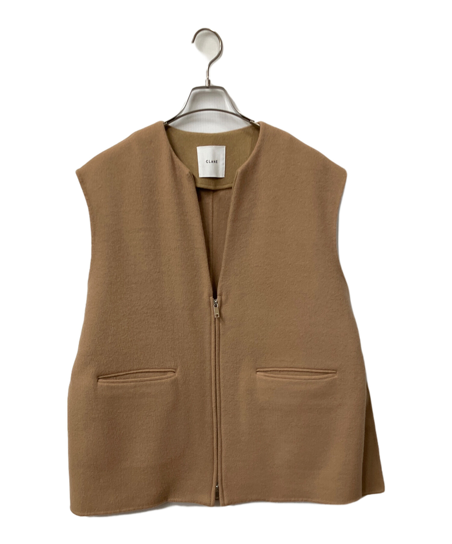 中古・古着通販】CLANE (クラネ) FRONT ZIP REVER GILET ベージュ 