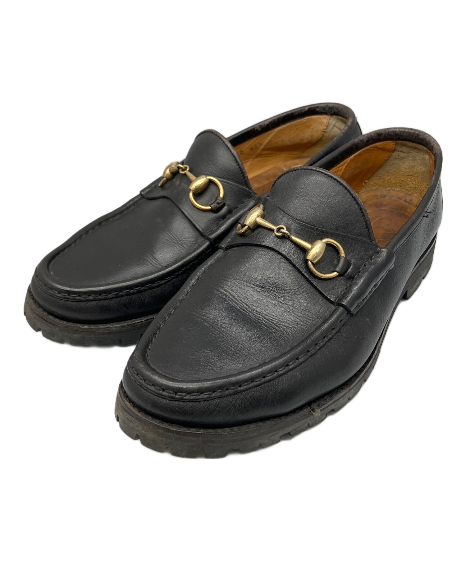 中古・古着通販】GUCCI (グッチ) ホースビットローファー ブラック