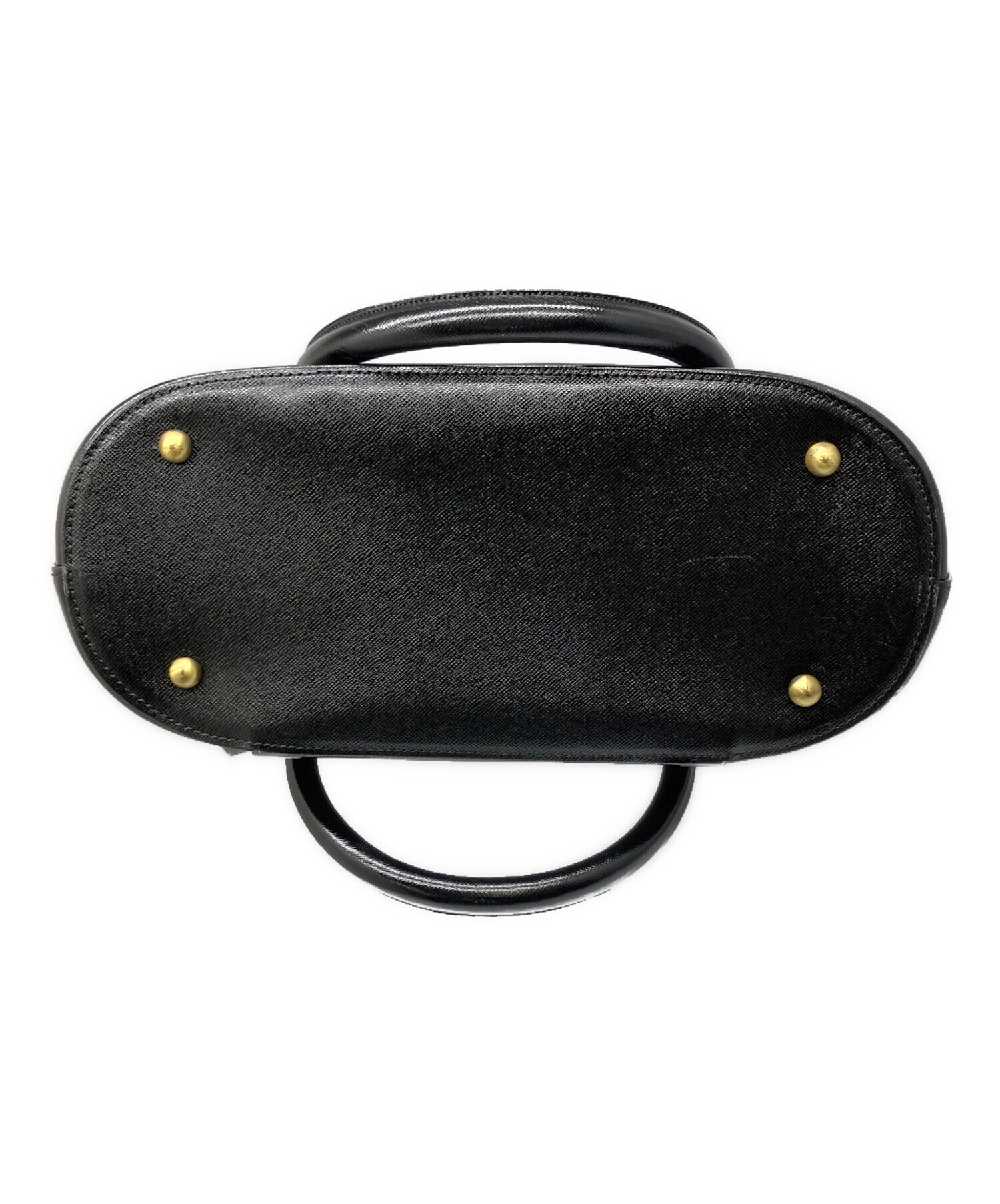 （美品）バーバリーバック 中古・古着通販】BURBERRY (バーバリー) ロゴレザーバッグ ブラック