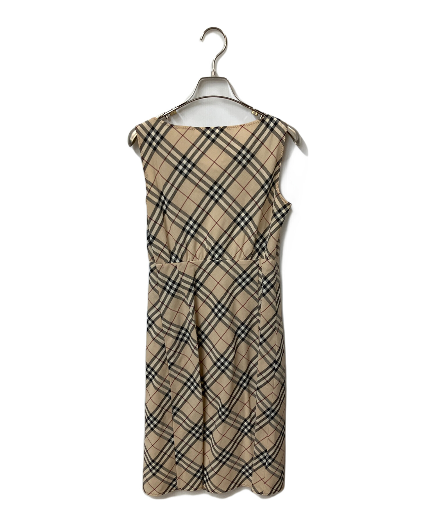 【美品】バーバリーブルーレーベル キャミワンピース ノバチェック ギャザー 38 中古・古着通販】BURBERRY BLUE LABEL (バーバリーロンドンブルー