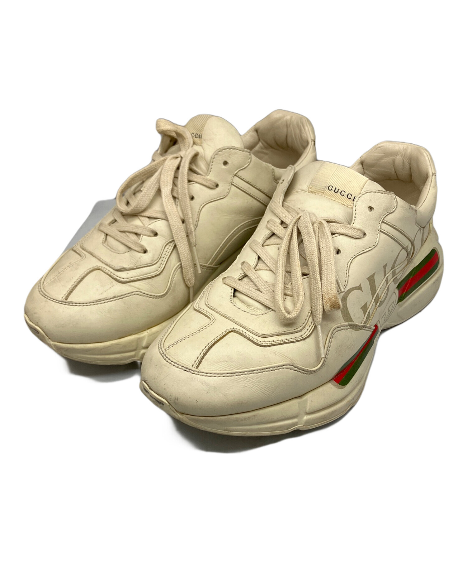 中古・古着通販】GUCCI (グッチ) グッチ ロゴ レザー スニーカー