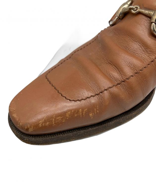 中古・古着通販】GUCCI (グッチ) レザーシューズ ブラウン ブラウン