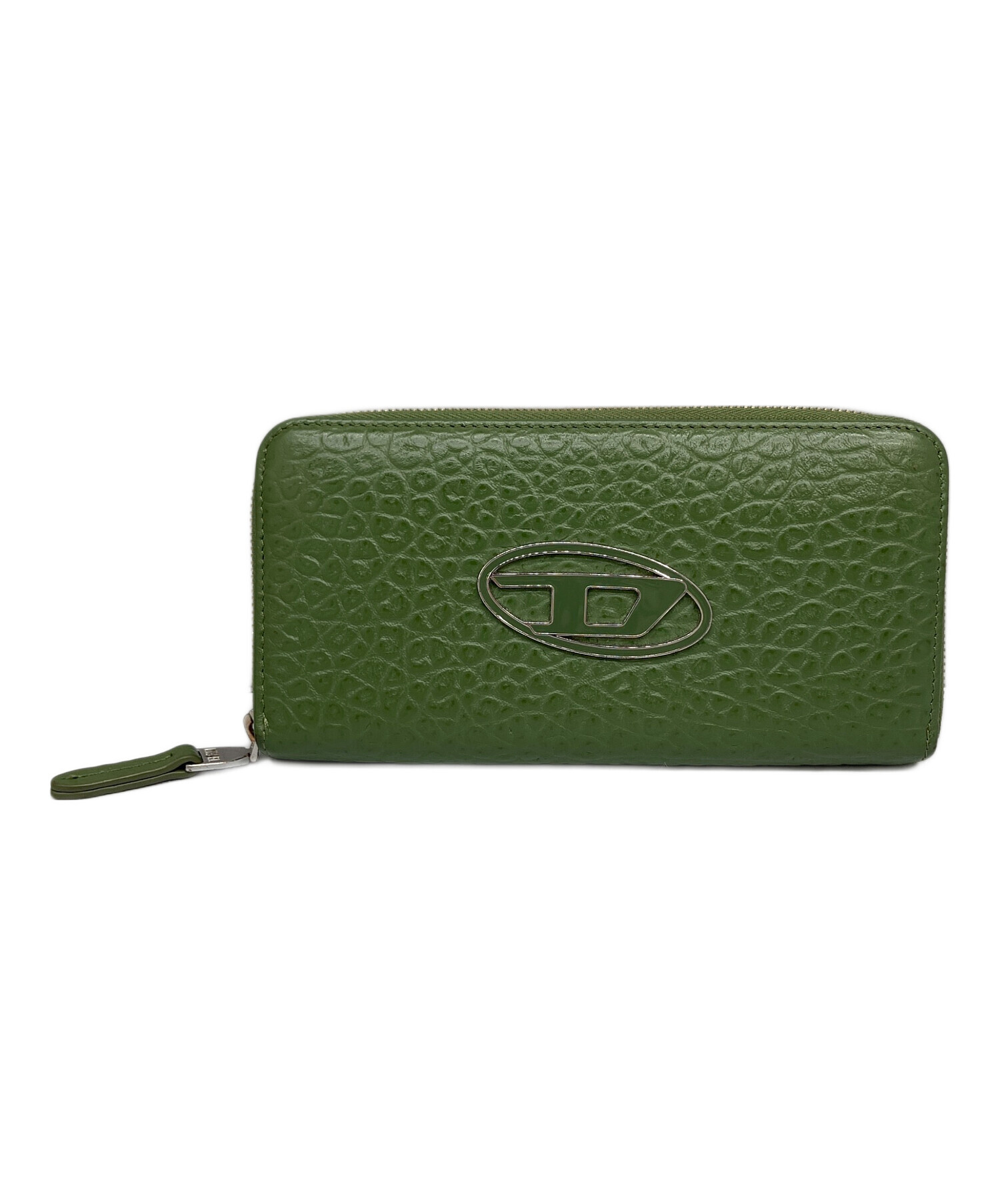 diesel 財布　グリーン 中古・古着通販】DIESEL (ディーゼル) カウレザー ラウンドジップ