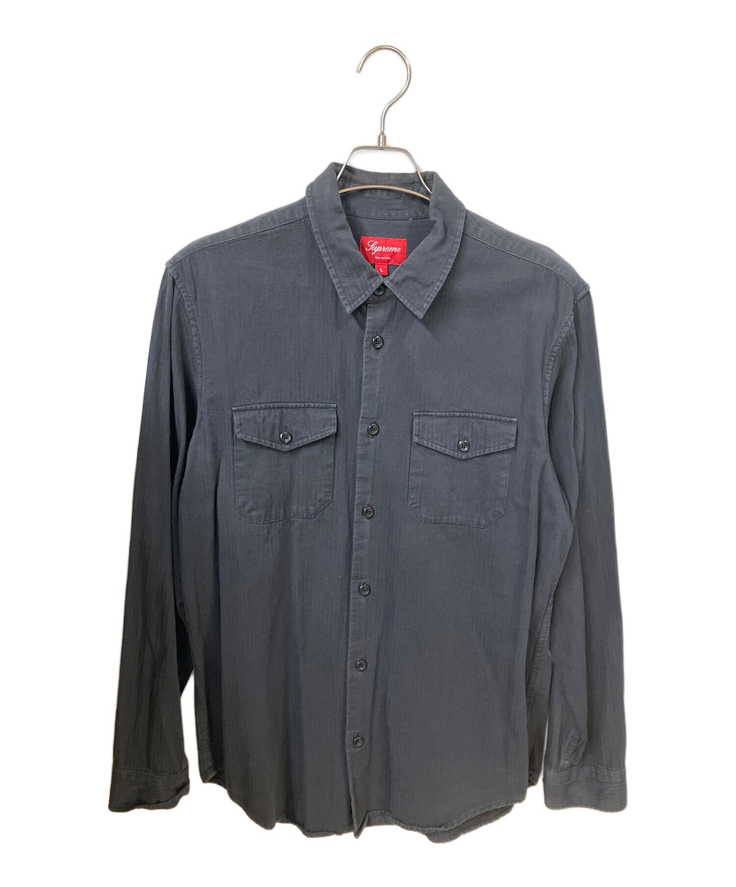 Supreme 長袖シャツ Lサイズ 中古・古着通販】SUPREME (シュプリーム) 長袖シャツ ブラック サイズ