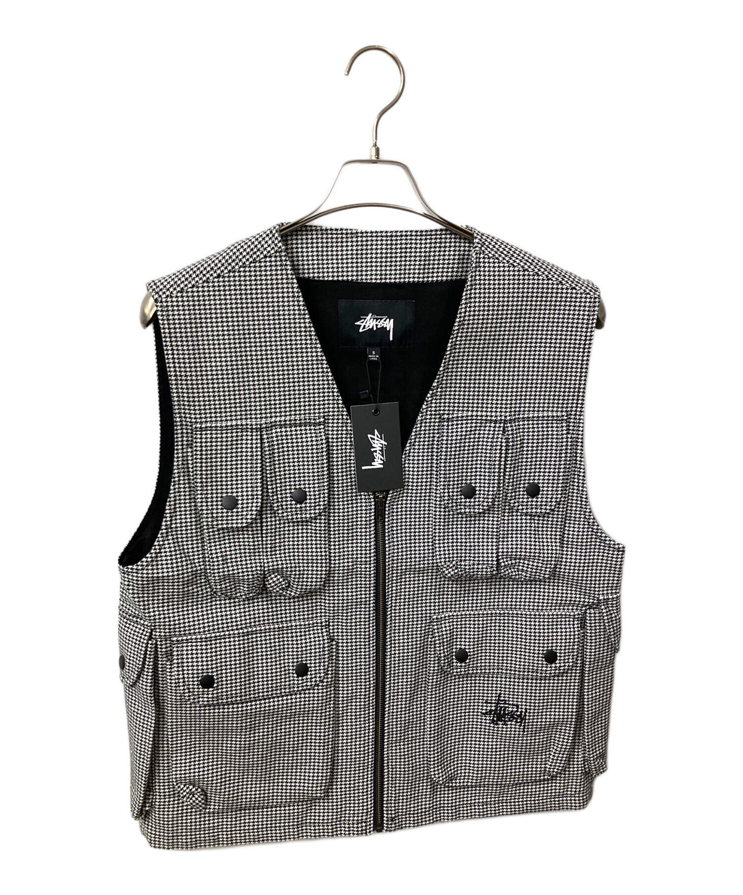 中古・古着通販】stussy (ステューシー) HOUNDSTOOTH WORK VEST