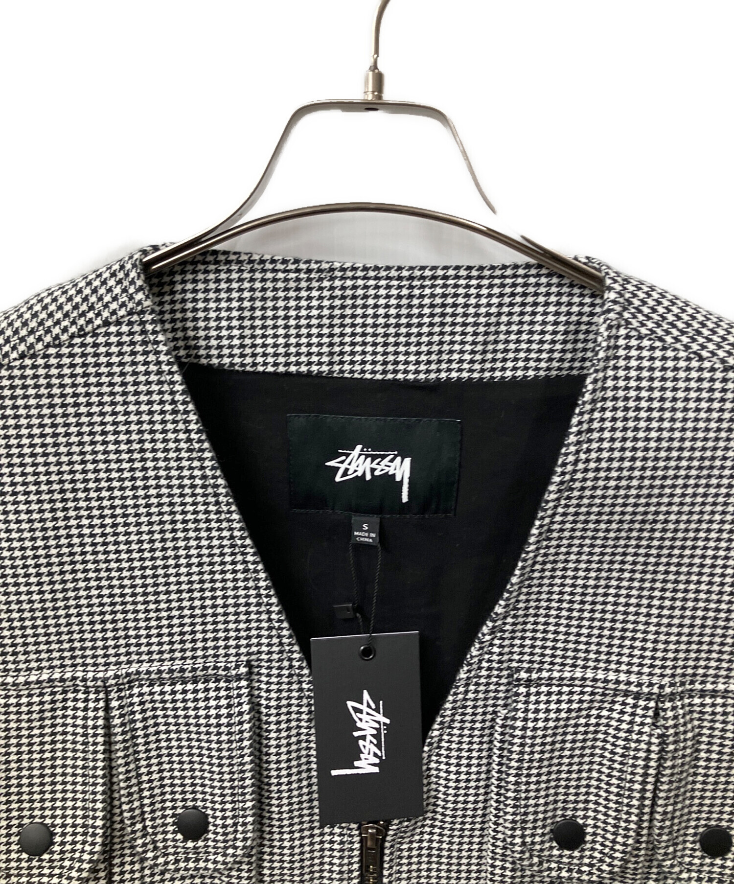 中古・古着通販】stussy (ステューシー) HOUNDSTOOTH WORK VEST 