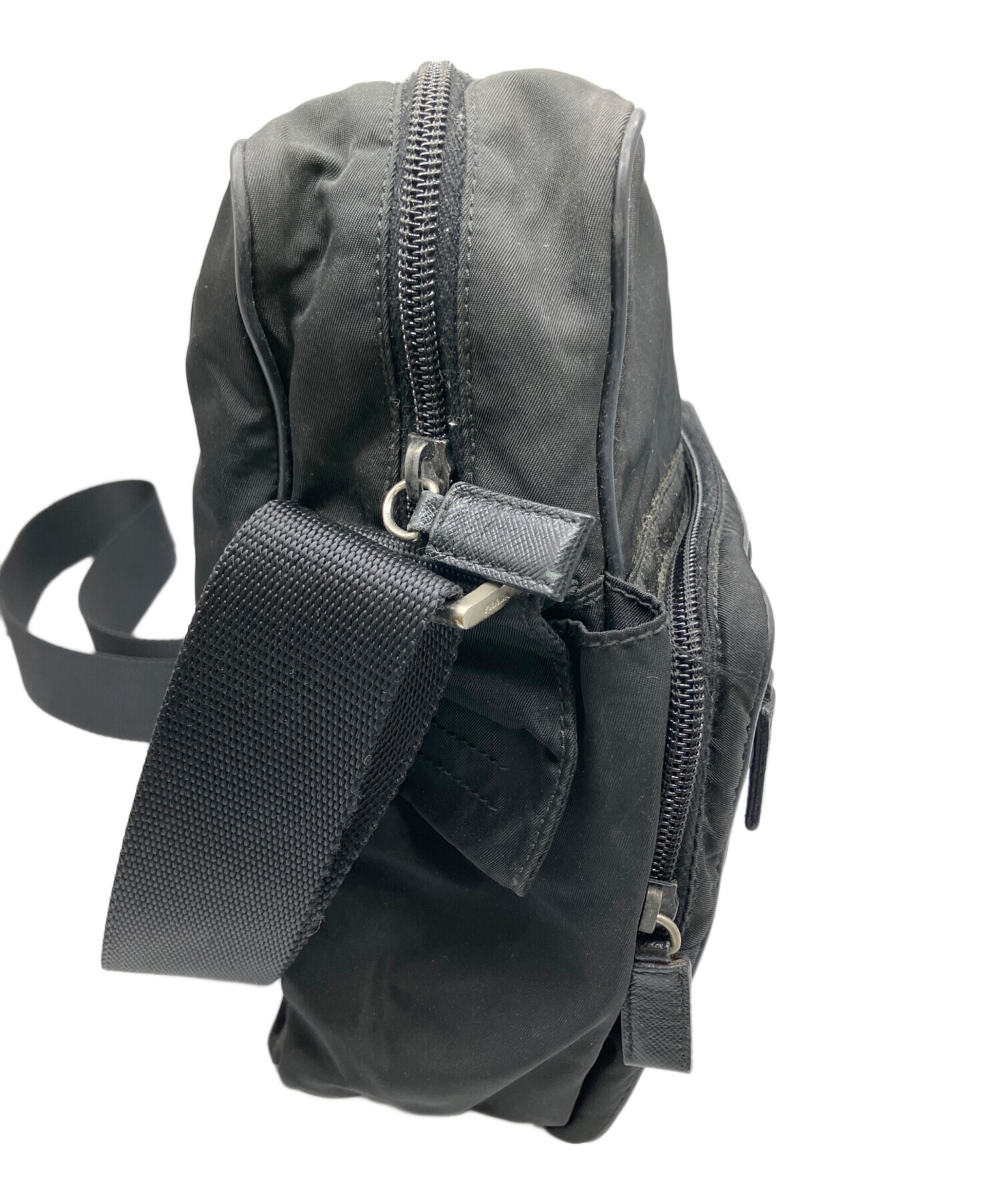 中古・古着通販】PRADA (プラダ) テスートショルダーバッグ ブラック 