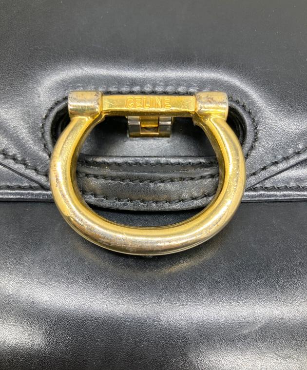 中古・古着通販】CELINE (セリーヌ) レザーハンドバッグ ブラック