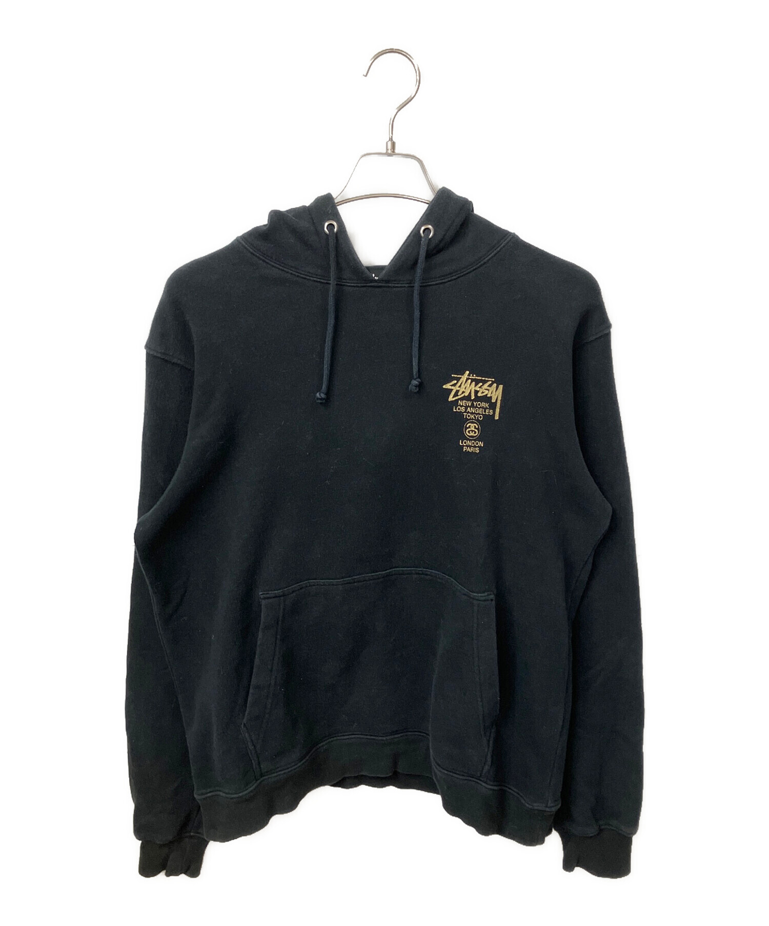 中古・古着通販】stussy (ステューシー) WORLD TOUR HOODIE ブラック 