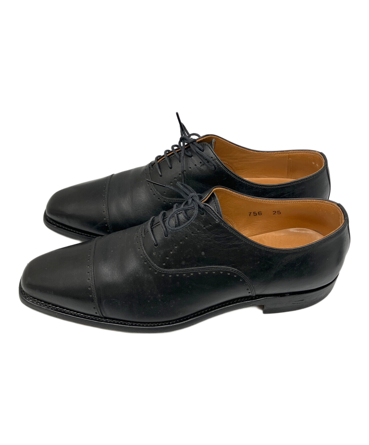 〈美品〉SCOTCH GRAIN 【25EEEE】ストレートチップ 黒 ブラック 中古・古着通販】SCOTCH GRAIN (スコッチグレイン) ストレートチップ