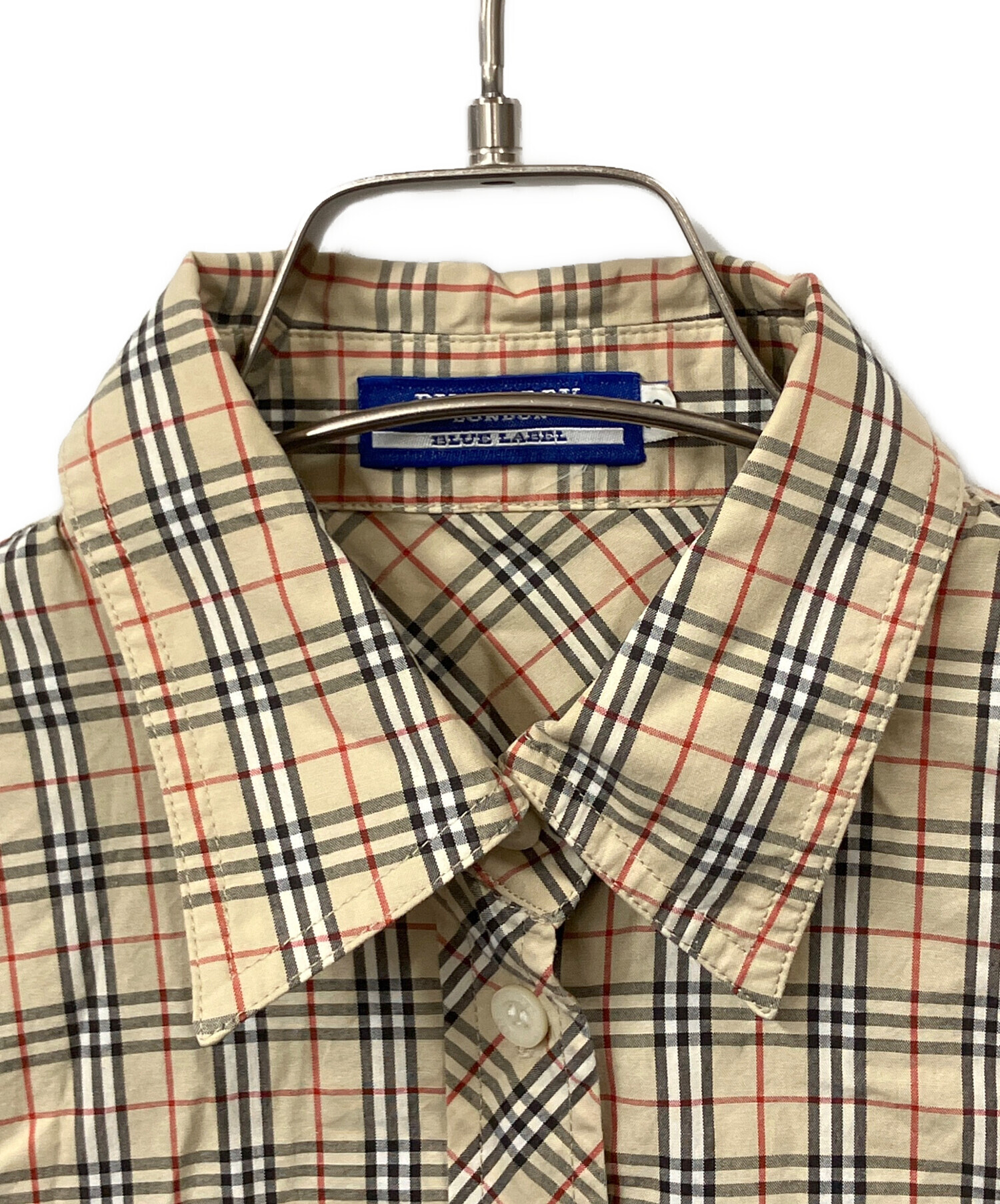 Y2K バーバリーブルーレーベル ノバチェック ポロシャツ ベージュ 38 中古・古着通販】BURBERRY BLUE LABEL (バーバリーブルーレーベル