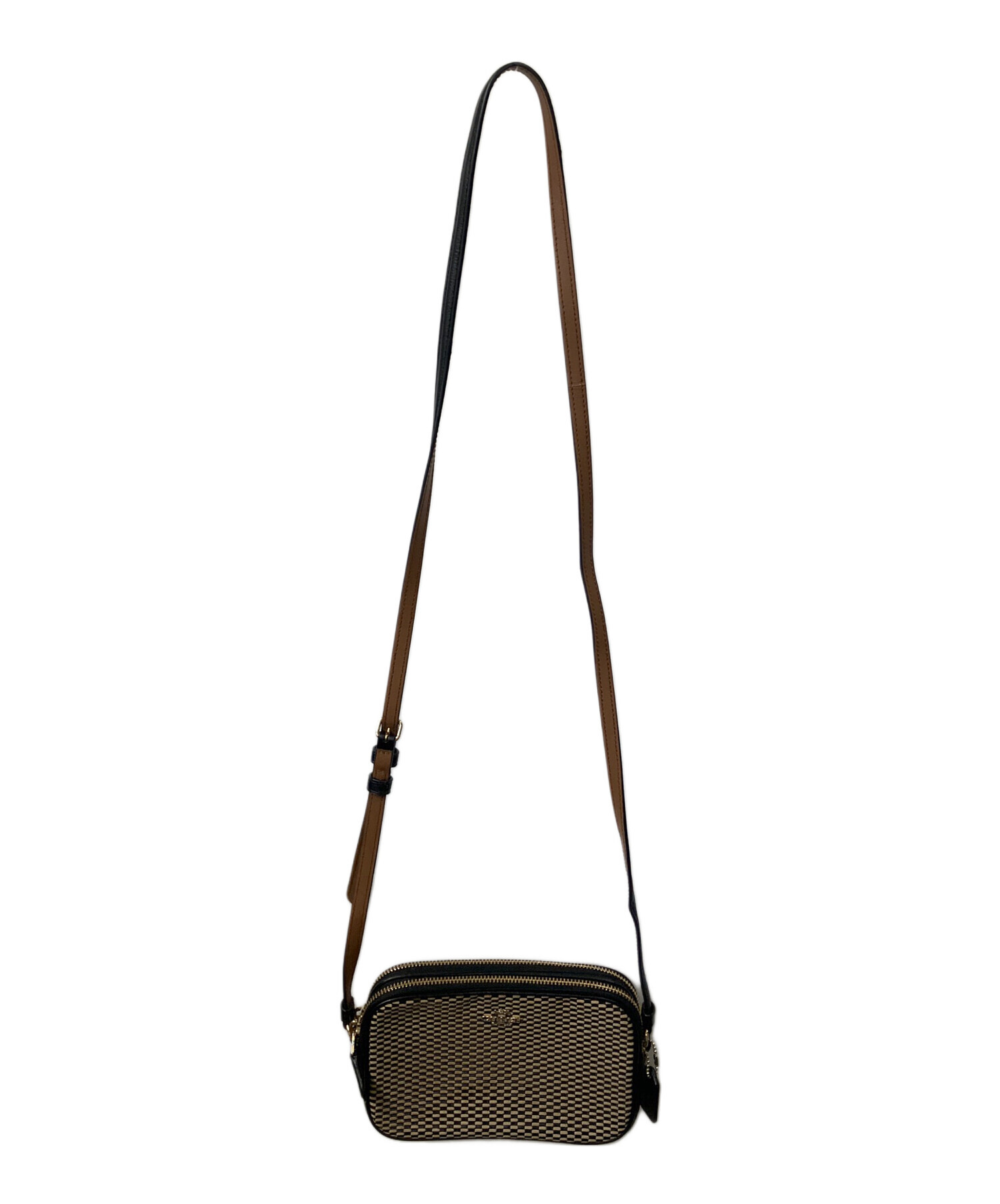中古・古着通販】COACH (コーチ) ショルダーバッグ ブラック×ホワイト 