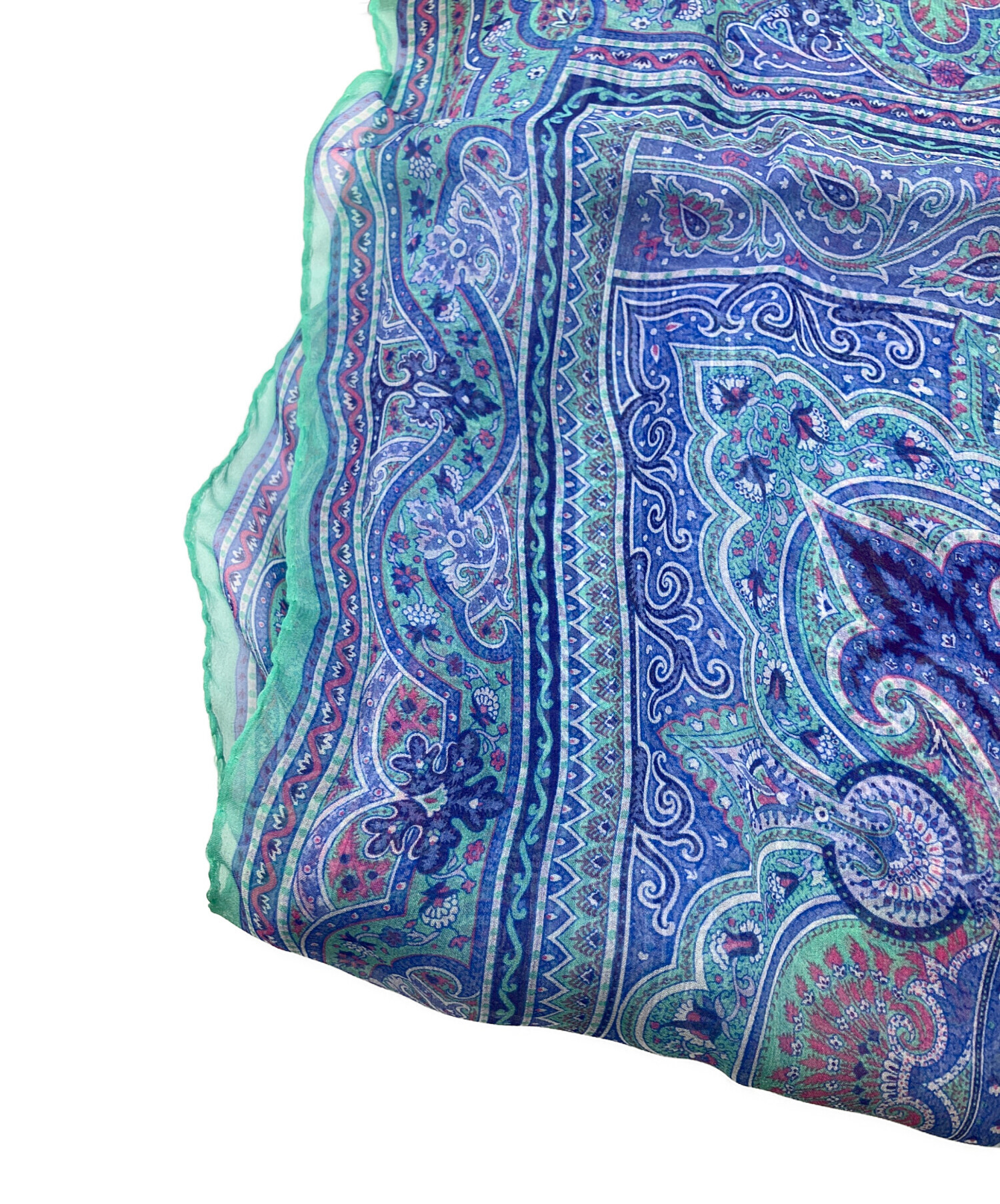 中古・古着通販】ETRO (エトロ) ペイズリ―柄ショール ネイビー1