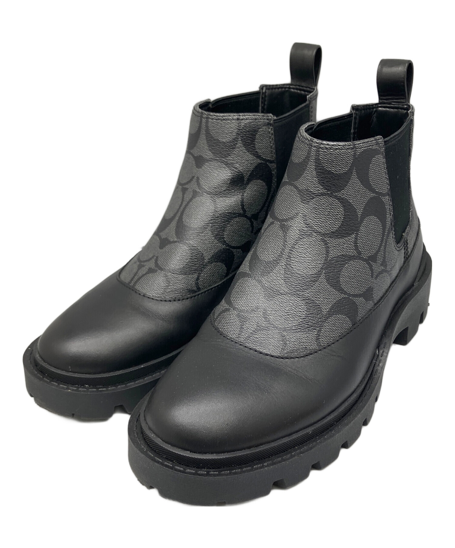中古・古着通販】COACH (コーチ) サイドゴアブーツ ブラック ブラック