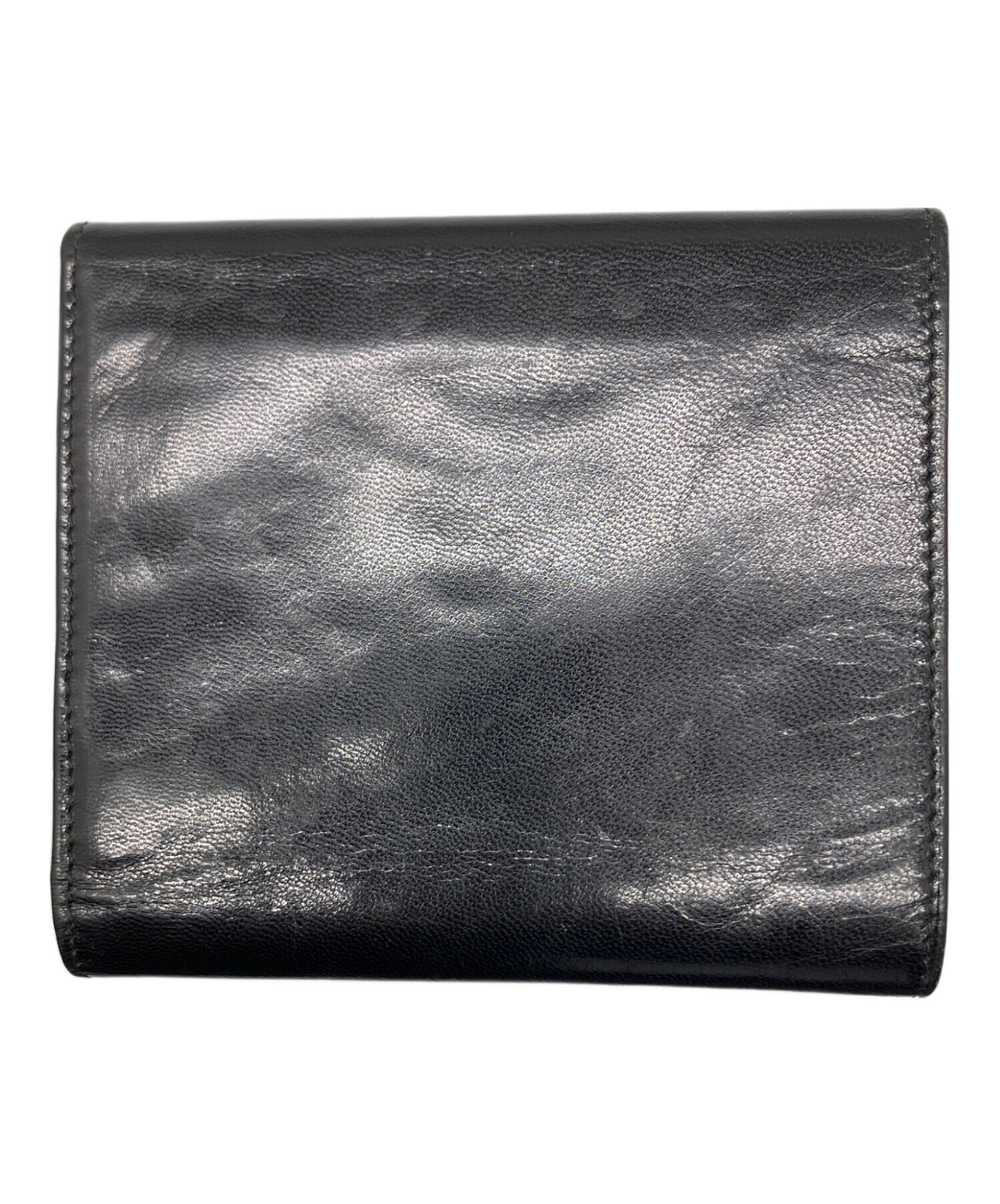 S*り様 GUCCI ブラックレザー 三つ折り財布 ☆年末セール☆ 中古・古着通販】GUCCI (グッチ) レザー3つ折り財布 ブラック ブラック